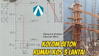 Cara menentukan ukuran kolom untuk rumah kos 3 lantai