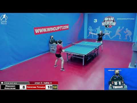 Юшкевич Анастасия 1-3 Сигитова Татьяна Турнир Восток 5 WINCUP  12.01.22 ПрямаяTрансляция Зал 3