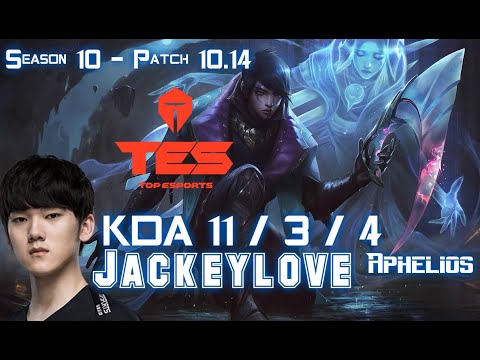 TES Jackeylove APHELIOS vs ASHE ADC - Patch 10.14 KR Ranked