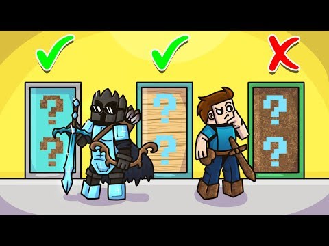CHOOSE The SECRET NOOB Vs PRO LUCKY BLOCK DOOR In Minecraft! - Lucky Block Doors Mini-Game