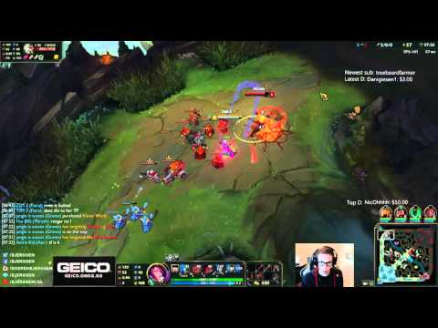 Bjergsen duo Svenskeren vs Stixxay - Fiora vs Riven Top - League of Legends