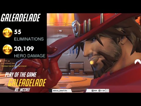 GALE DPS MAIN - MCCREE! 55 ELIMS! [ OVERWATCH SEASON 25 TOP 500 ]