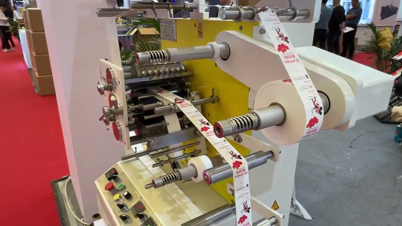 Small Size 2 Colors Flexo Fabric Label Printing Machine for Satin Ribbon, Nylon Taffeta, Care Label