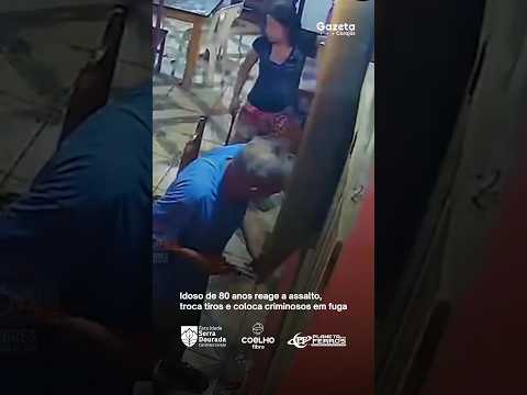 Idoso de 80 anos reage a assalto, troca tiros e coloca criminosos em fuga