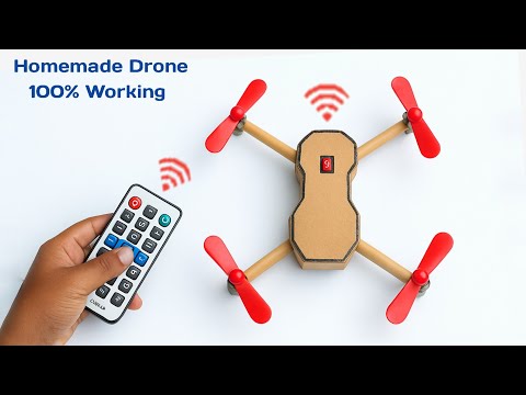 How to make a mini drone from cardboard - Easy flying drone | homemade drone 100% working 