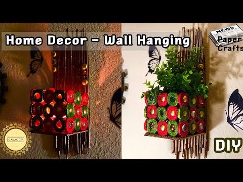Newspaper / Magazine Wall Hanging | diy paper crafts easy| Best out of waste | diy wall decor Video