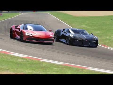 Bugatti La Voiture Noire vs Ferrari SF90 Stradale at Brands Hatch