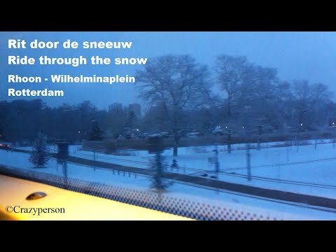 RET Metro rit door sneeuw / ride through snow: Rhoon-Wilhelminaplein Rotterdam!