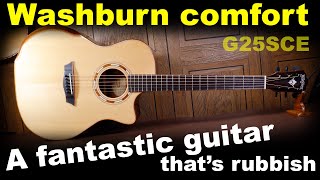 Video thumbnail for Washburn comfort G25SCE guitar, a proper review - electro-acoustic comfort guitar demo by GCH Guitar Academy