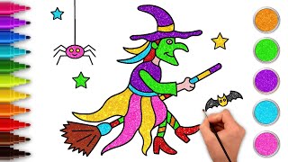 Draw a Spooky Halloween Witch! 🧙 | Easy Art for Kids | HooplaKidz How To