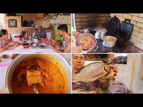 Tilapia in coconut milk for lunch.