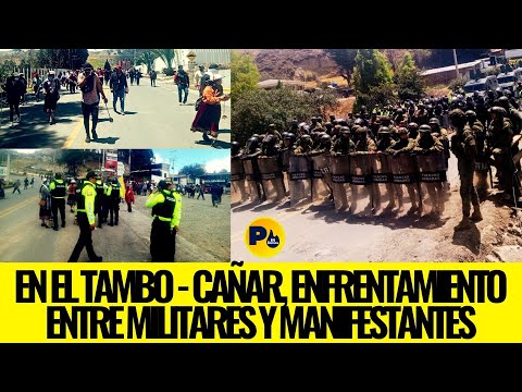 En El Tambo - Cañar, Organizaciones indígenas y campesinas marchan en contra del gobierno
