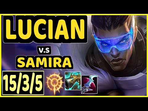 JUZINHO (LUCIAN) vs SAMIRA - 15/3/5 KDA BOTTOM ADC GAMEPLAY - BR Ranked GRANDMASTER