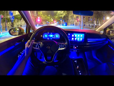 New VOLKSWAGEN GOLF 8 Style 2020 - POV Night TEST Drive (150 HP diesel)