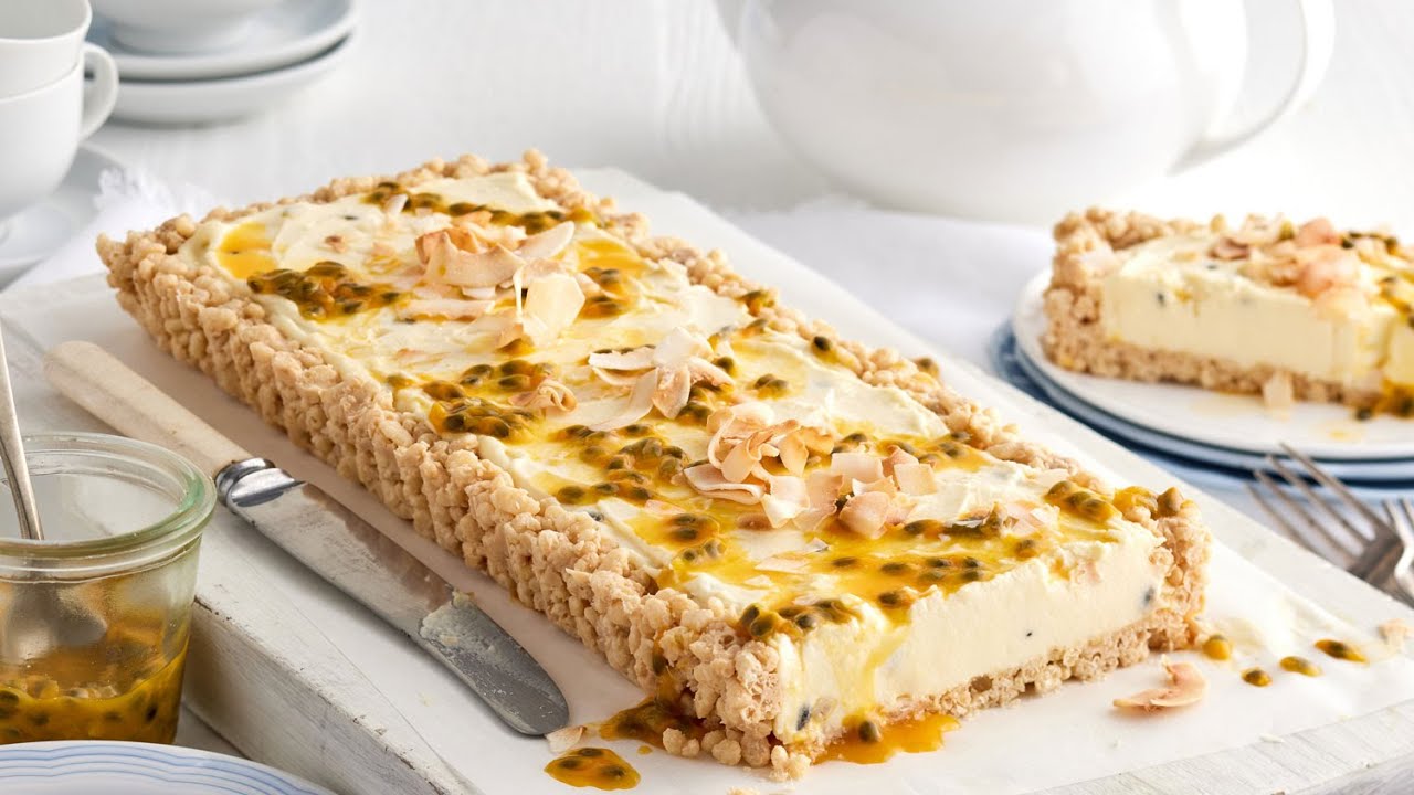watch video Passionfruit Coconut Crackle Slice