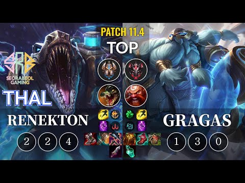 SRB Thal Renekton vs Gragas Top - KR Patch 11.4