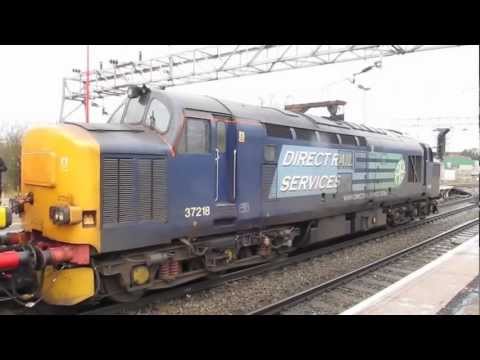 DRS Class 37 37218 & 37609 - Stafford Station - Saturday 9th February 2013