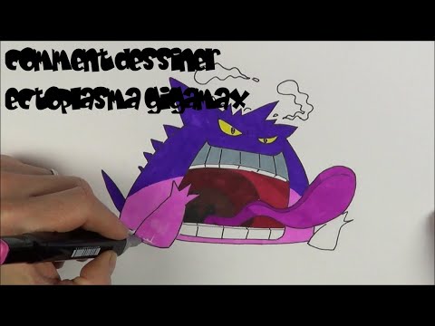 COMMENT DESSINER ET COLORIER ECTOPLASMA GIGAMAX POKÉMON ÉPÉE BOUCLIER SPEED DRAWING ✍️