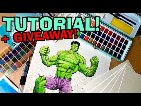 So verwenden Sie Aquarellfarben in Comic-Zeichnungen! *GEWINNSPIEL!*