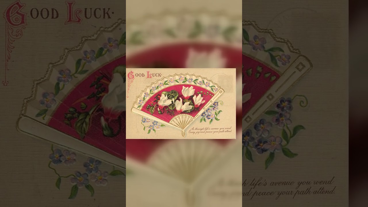 Tuck's Post Card, Divided Back, Good Luck Fan, 1910 Video