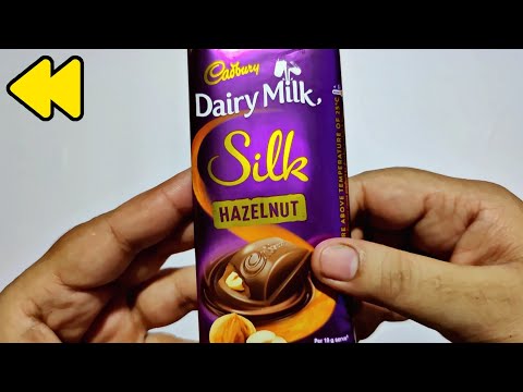 Cadbury Dairy milk Silk Hazelnut chocolate unwrapping reversed l CHOCO TV