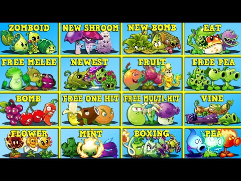 Random 16 Team Plants vs All Zombies - Who Will Win? - PvZ 2 Team Plant Battlez