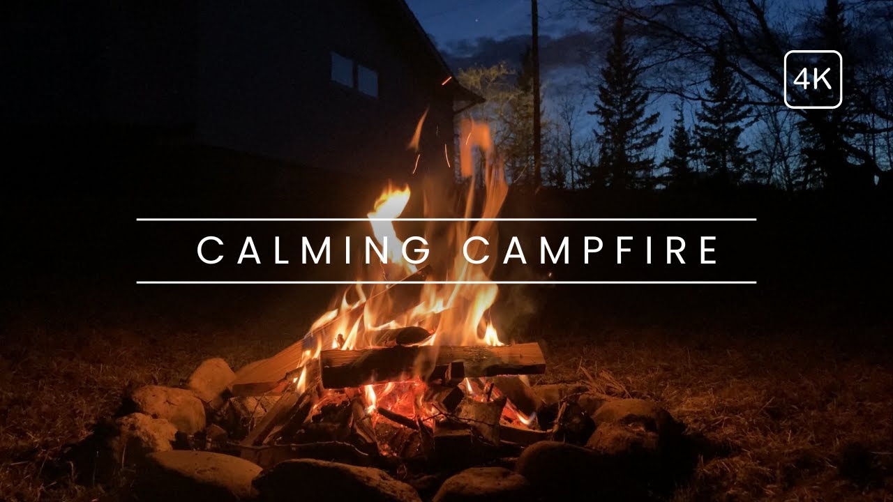 Cozy Spring Campfire 4K | Crackling Campfire Sounds In Nature