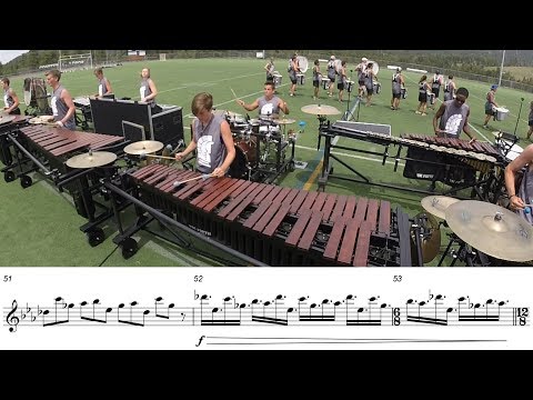 2017 Blue Knights Front Ensemble - LEARN THE MUSIC to "Concerto for Percussion and Orchestra"
