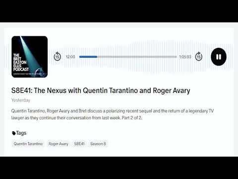 Quentin Tarantino LOVED Joker 2 - Bret Easton Ellis Podcast 10/29/24 Interview w/ Roger Avary