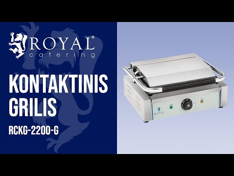 vaizdo įrašas - Kontaktinis grilis - grotelės su briaunomis - 2200 W