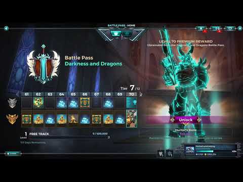 Paladins 3.3 Darkness & Dragons Battlepass 12 All Items, All Levels, Free and Paid Path