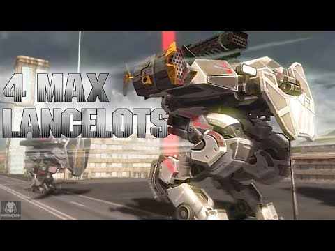 Using 4 MAX Lancelot In 1 Hangar - Old Armoured Tanks Return To Battle| How much Damage Can They Do?