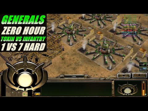 C&C Generals Zero Hour 1 vs 7 Hard armies  GLA Toxin VS CHINA INFANTRY ( Twilight Flame )