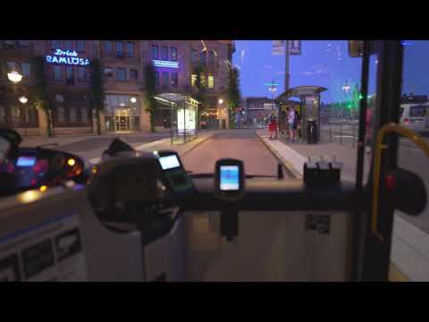 Sweden, Stockholm, bus 3 night ride from Fleminggatan to Slussen