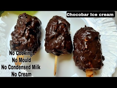 Chocobar Ice cream | Orea Chocobar Ice cream without mould, Cream & condensed milk