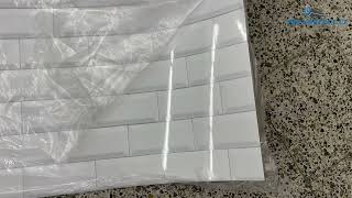 Kuchyňský panel ABS plast Bílá cihla 3000x600mm 1,5mm