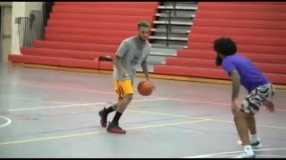 Chris brown and Trey songz playing basketball game