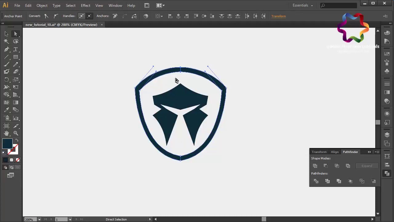 Illustrator Tutorial   Quick Making 3d Shiny Shield Logo Design for beginner