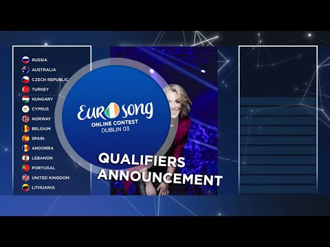 The exciting qualifiers announcement of the first Semi-Final - Eurosong Online Contest 03