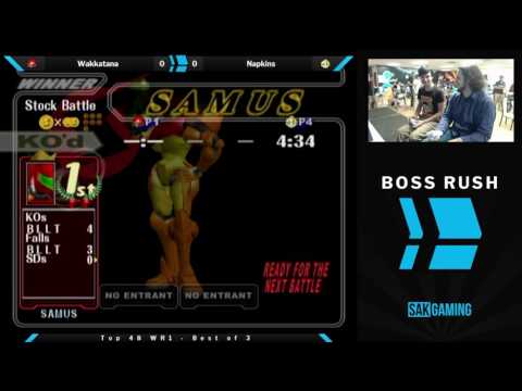 Boss Rush: Shroomed Pools - Wakkatana (Samus) vs Napkins (Peach)
