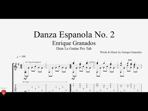 Enrique Granados - Danza Espanola No.2 - Guitar Tutorial + TAB