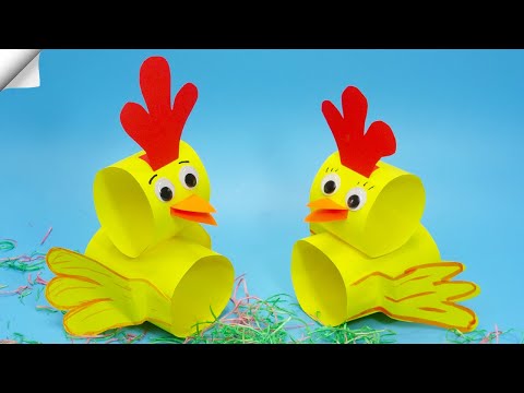 How to Make a Paper Chicken Easter paper Crafts Easy paper crafts