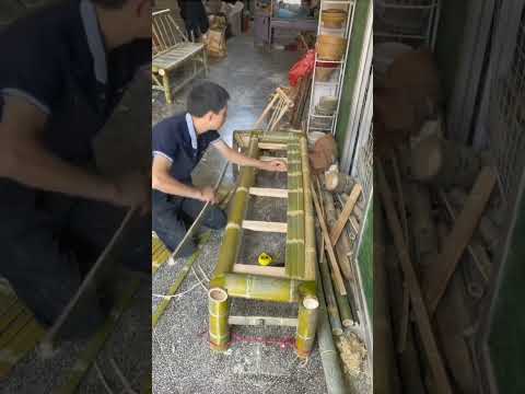 Let's  Learn To Make A Beautiful Bamboo Bench In Just One Minute #farmya #satisfying