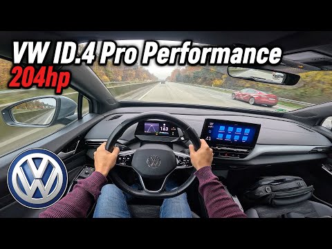 2022 Volkswagen ID.4 Pro Performance (204 hp) | POV Autobahn Test Drive in Germany