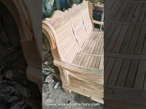 Teak wood 3 seater ethan wooden sofa