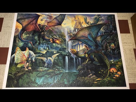 Finishing my 9000 piece Magical Dragon Forest puzzle!