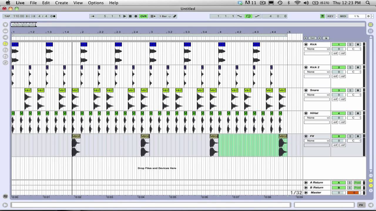 Moombahcore Tutorial for Ableton Live! part 1 : The Drums and Percussion