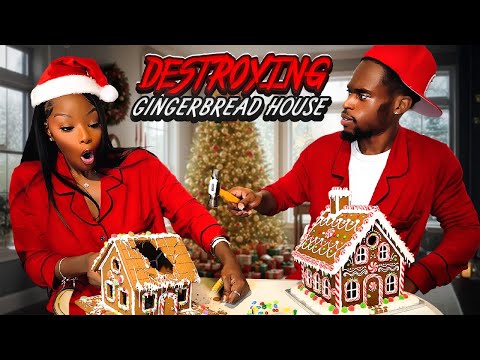 GINGERBREAD HOUSE CHALLENGE WITH WHITNEY ‼️ ** DESTROYED HER HOUSE 🛠️**
