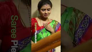 195: Hot Aunty  Tamil aunty in Silky Crepe Saree  