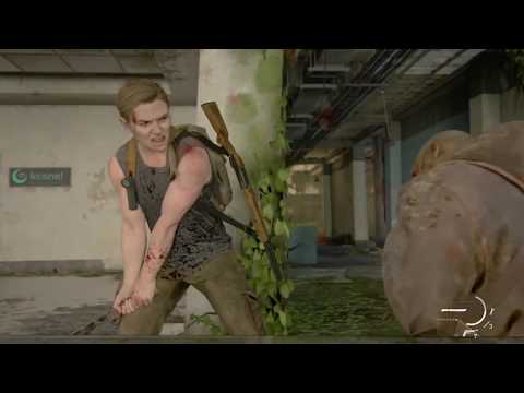 The Last of Us™ Part II Abby get in a fight with big scars by hand